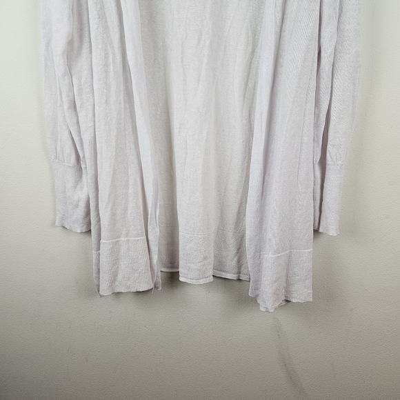 Halogen Linen Open Front White Cardigan Size 1X - Picture 2 of 6